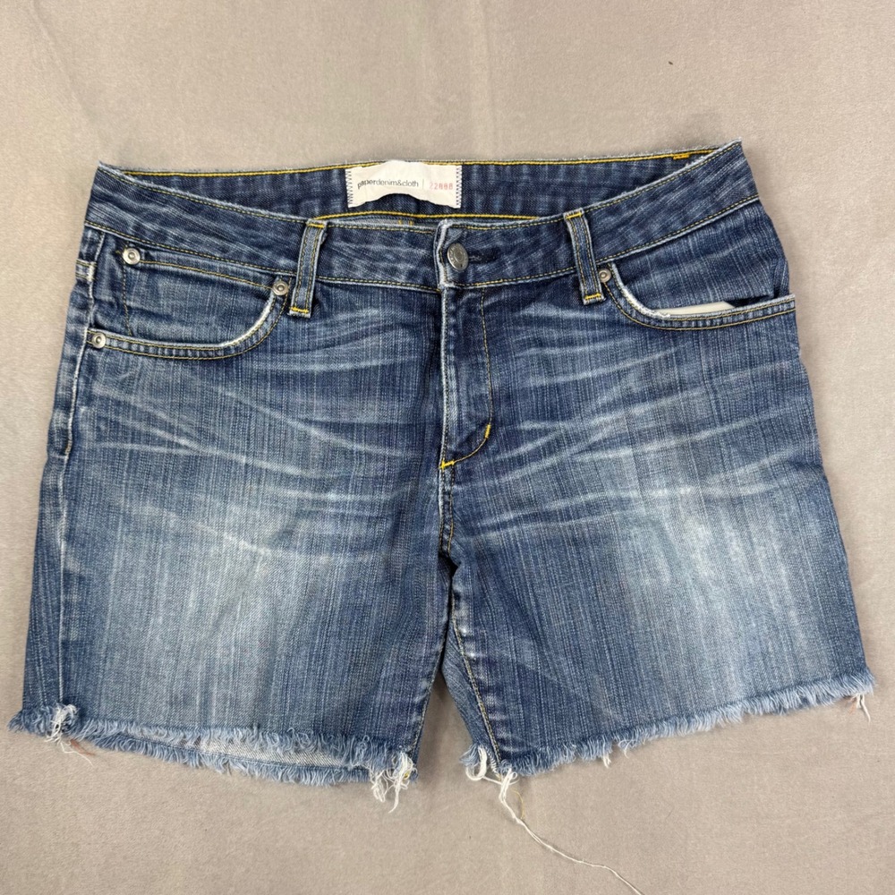 Paperdenim&cloth Womens Blue Denim Cut Off Shorts Size 30 Made in USA